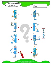 Resmi Diğer Yarısı ile Eşleştir Çalışma Sayfaları